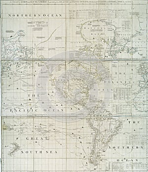 Early 18th century map of Western Hemisphere