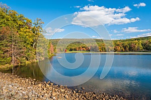 Early autumn color at Greenbrier Lake, at Greenbrier State Park in Maryland