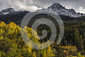 Early autumn color leads to Mount Sneffels and San Juan Mountain