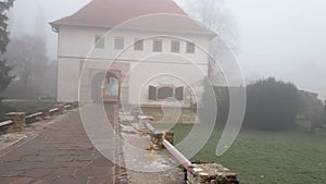 Early autumn, foggy morning in VaraÅ¾din, Croatia