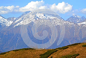 Early autumn in the mountains of Krasnaya Polyana, Sochi