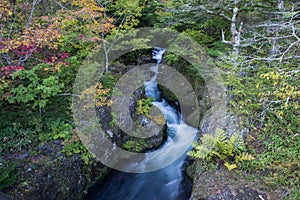 Early autumn at Ryuzu Falls,Nikko,Tochigi Prefecture,Japan.