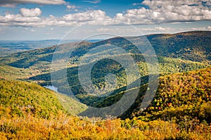 Early autumn view of the Charlottesville Reservoir from Moormans River Overlook, Shenandoah National Park, Virginia. photo