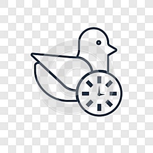 Early bird concept vector linear icon isolated on transparent ba