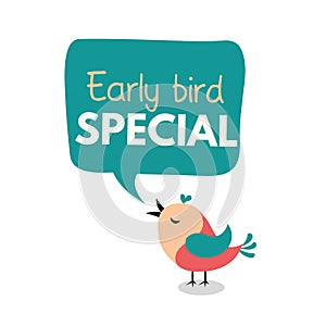 Early bird special flyer or banner design template. Early bird discount promotion. Vector illustration photo