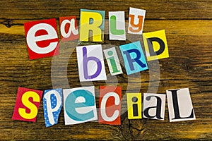 Early bird special menu discount offer promotion sale shop customer photo