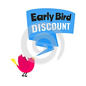 Early bird special offer discount sale event banner flat style design vector illustration.