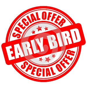 Early bird special offer label