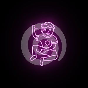 Early boyhood neon icon. Simple thin line, outline vector of generation icons for ui and ux, website or mobile application