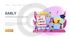 Early education concept landing page