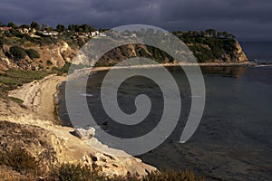 Early Evening Storm Approaches Pacific Ocean Coast