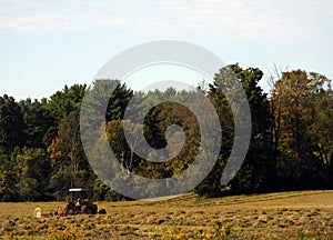 Early fall haying in the field in NYS