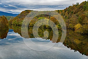 Early fall View of the James River in the Blue Ridge Mountains