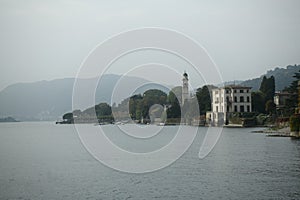 Early foggy morning on Lake Como, Italy