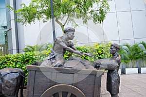 Early Founders Memorial Stone at Fullerton Square in Singapore