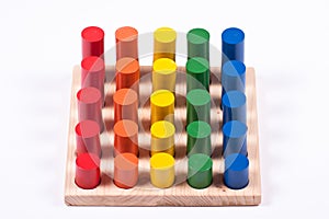 Early Learning Toy: Cylinders of Different Colors and Height