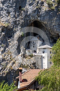 Early medieval Predjama Castle Predjamski grad is Renaissance castle built within cave mouth in south-central Slovenia