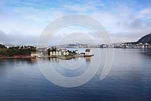 Morning view of Alesund from deck of ship, Norway - Scandinavia