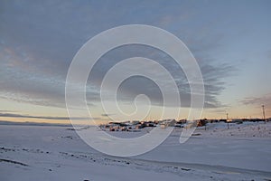 Early morning in the arctic community of Cambridge Bay