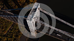 Early Morning Autumn View of George Washington Bridge - Hudson River - Fort Lee, New Jersey and Bronx, New York City, New York