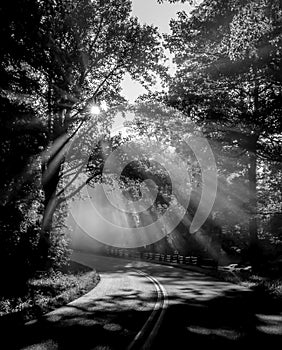 Early morning on blue ridge parkway