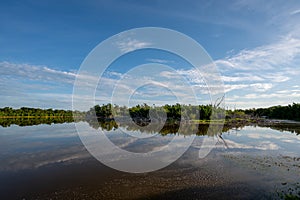 Early morning cloudscape over Eco Pond in Everglades National Park.