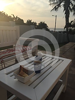 Early morning coffee