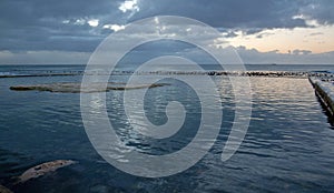 Early morning Dawn Sunrise over Dale Brook Tidal Swim Pool in Cape Town South Africa