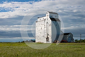 Early Morning Grain Elevator in Canadian Prairie