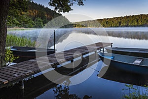 Early-morning haze at Roofen lake