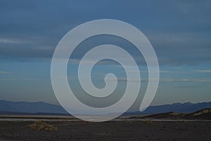 Early morning landscape Death Valley salt flats borax