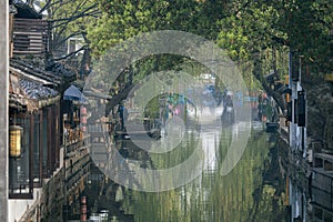 Early morning landscape of Zhouzhuang, an ancient water town in the south of China