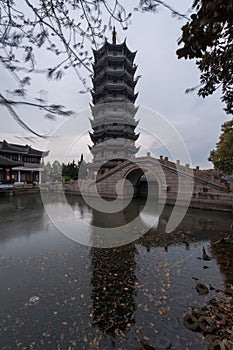 Early morning landscape of Zhouzhuang, an ancient water town in the south of China