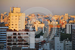 sunrise in Buenos Aires with highrises photo