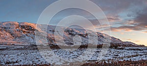 Early morning light in winter on the Campsie Fells