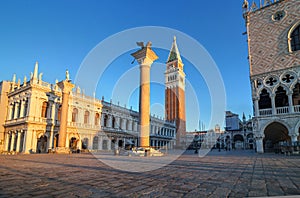 Early morning in San Marco square, Venice, Italy.