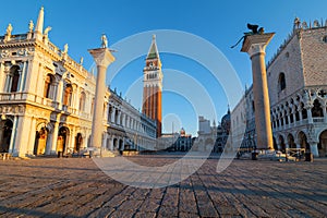 Early morning in San Marco square, Venice, Italy.