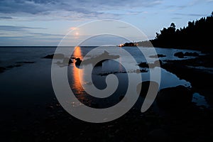 Early morning on the shore of Lake Ladoga