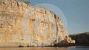 early morning shot of the cliff known as jeddas leap in katherine gorge