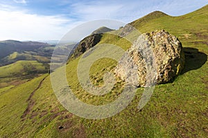Caer Caradoc,big boulder on the hillside,Shropshire,England,United Kingdom photo