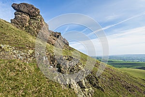 Caer Caradoc summit and rock landmark,Shropshire,England,United Kingdom photo