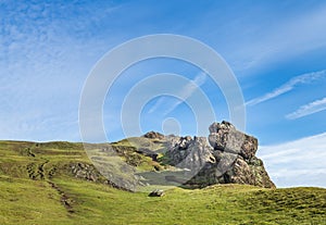 Caer Caradoc,summit rock formations,Shropshire,England,United Kingdom photo