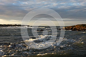 Early morning stormy landscape Trearddur Bay, Anglesey