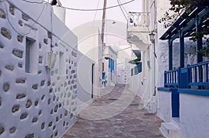 Early morning on a street in Ano Koufonisi island, Cyclades