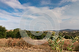 Early morning sun light on southern California hills in autumn,