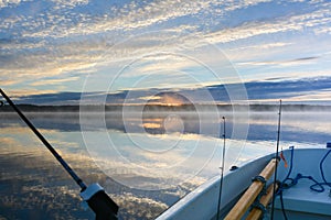 Early morning sunrise and lake.