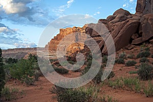 Early Morning Sunrise On Red Rocks.