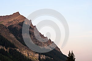 Early morning sunrise on the sharp peaks Beartooth Mountains, Cooke City, Montana