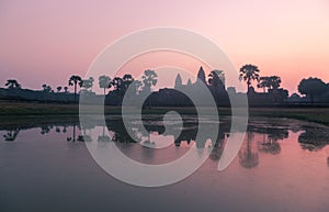 Angkor Wat Sunrise Dawn Sky Buddhist Khmer Temple Siem Reap Cambodia