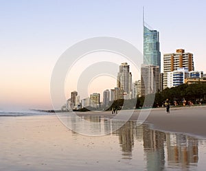 Early morning at Surfers Paradise Beach